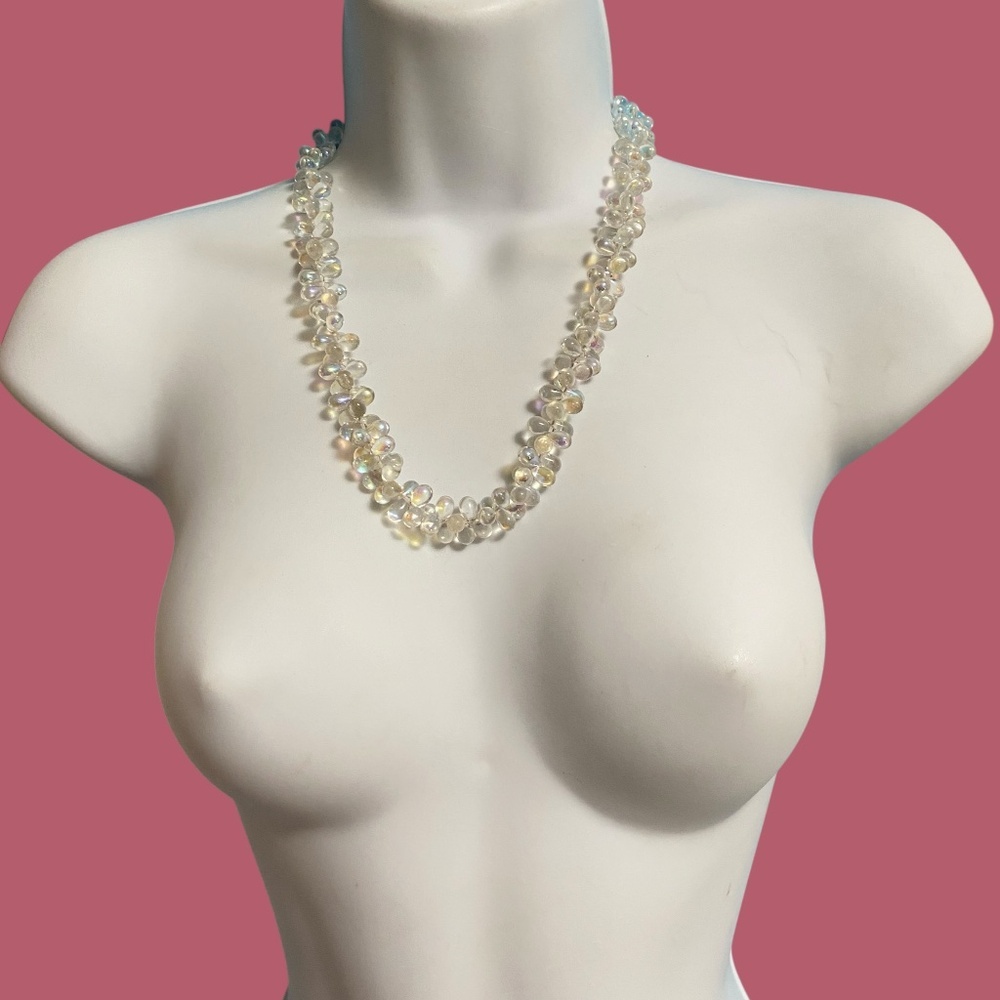 Translucent AB Drop Glass Beads Necklace